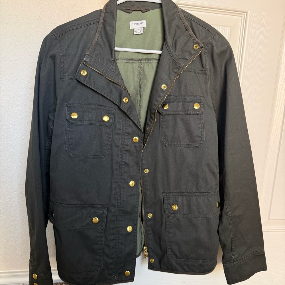 J. Crew Black Field Jacket with Gold-Tone Buttons